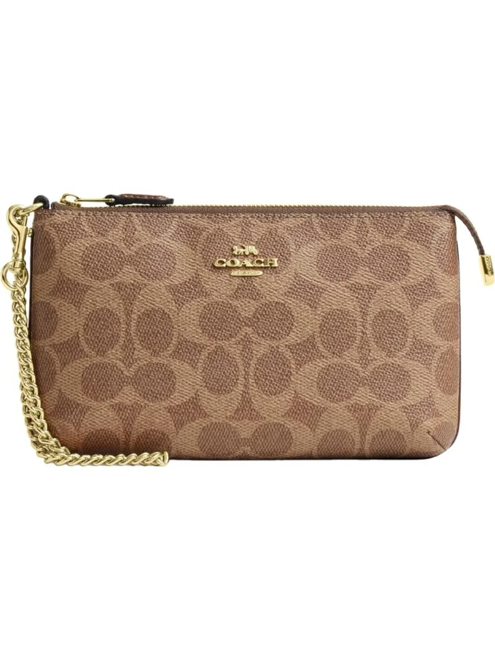Stylish Women's Crossgrain Leather Wristlet with Chain - Perfect for Everyday